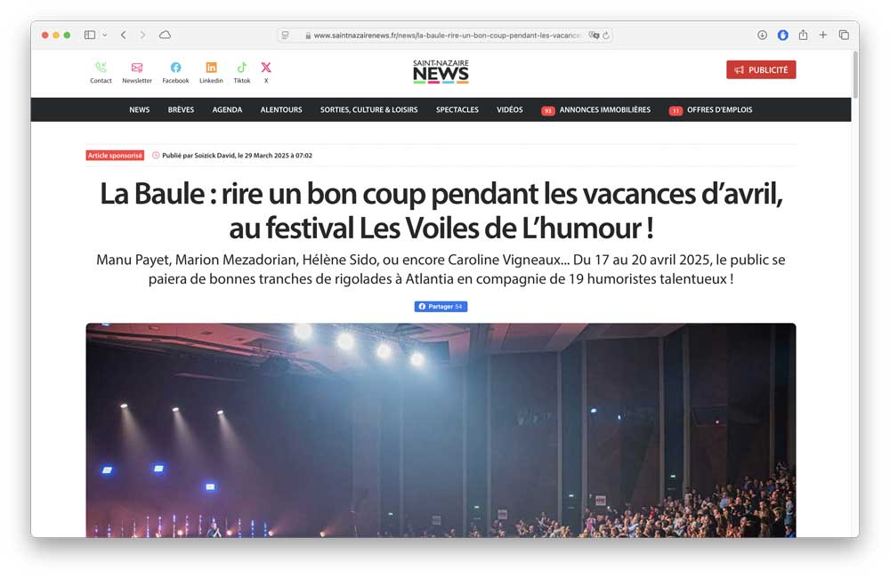 Voiles de l’Humour 2025