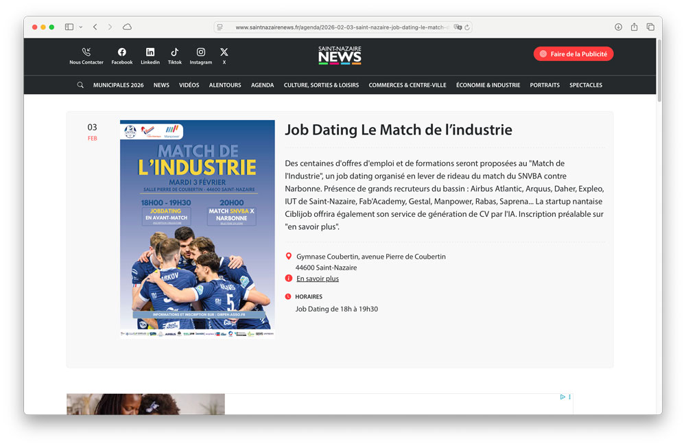 Job Dating Match de l’industrie