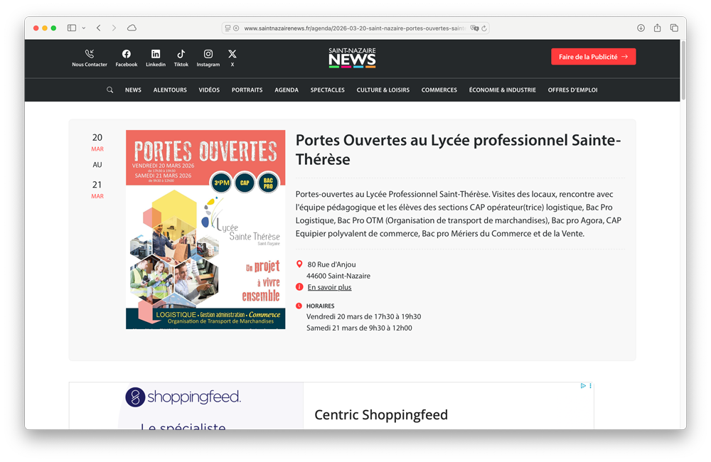 Portes Ouvertes Lycée Pro