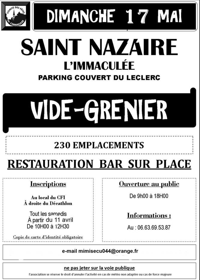 Vide-greniers à l’Immaculée