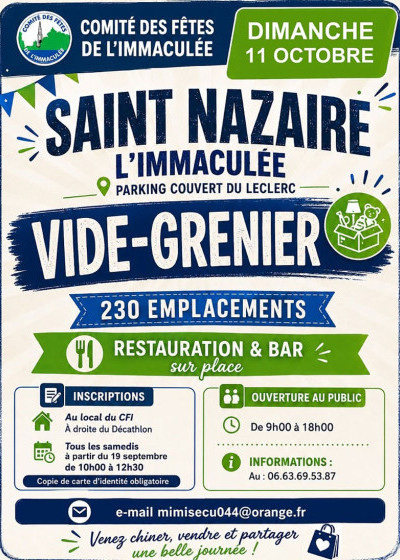 Vide-grenier du comité des fêtes de l’Immaculée