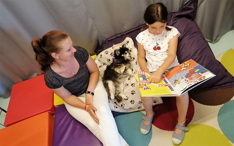 Saint-Nazaire : un chien à la bibliothèque pour donner goût à la lecture