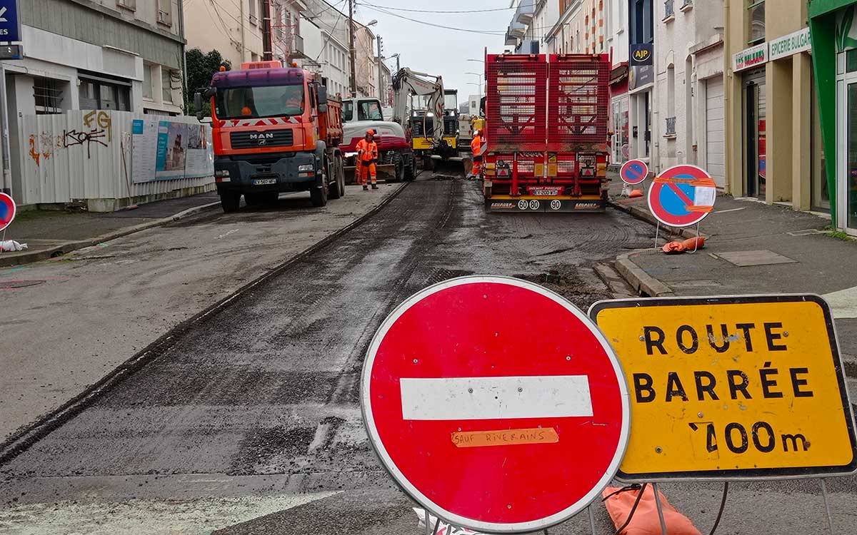 Saint-Nazaire : des travaux de réfection de chaussée dans plusieurs rues du centre-ville
