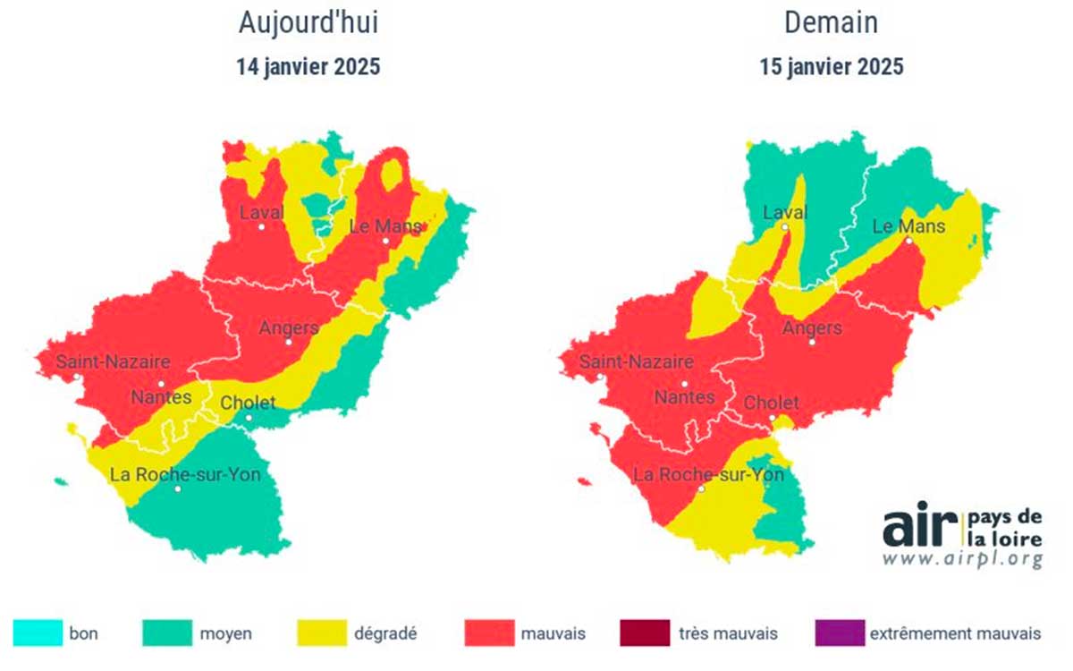 Saint-Nazaire : la qualité de l’air restera mauvaise le mercredi 15 janvier