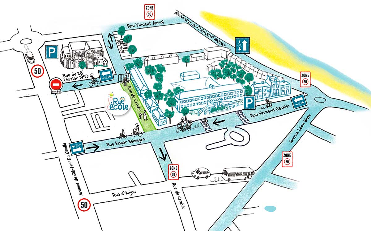 Saint-Nazaire : une expérimentation pour rendre la rue aux piétons et cyclistes autour de l’école Carnot