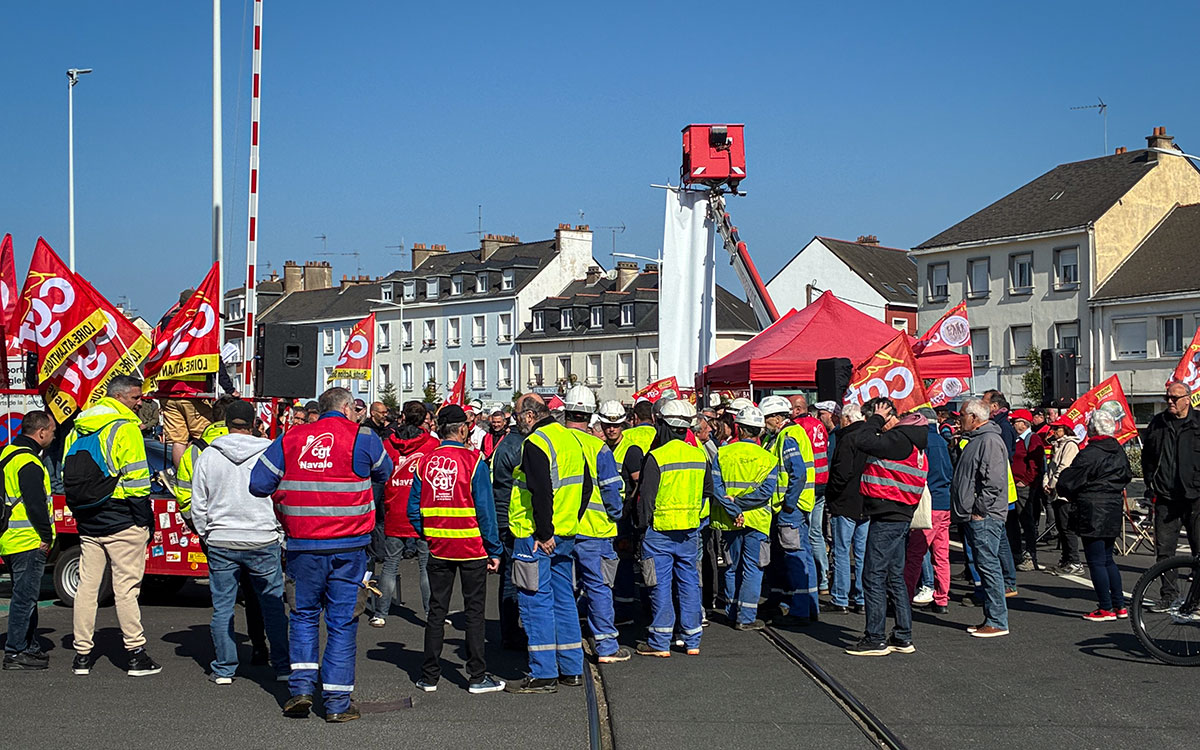 Devant les Chantiers de l’Atlantique, la CGT appelle les travailleurs à reprendre la main sur leur sécurité