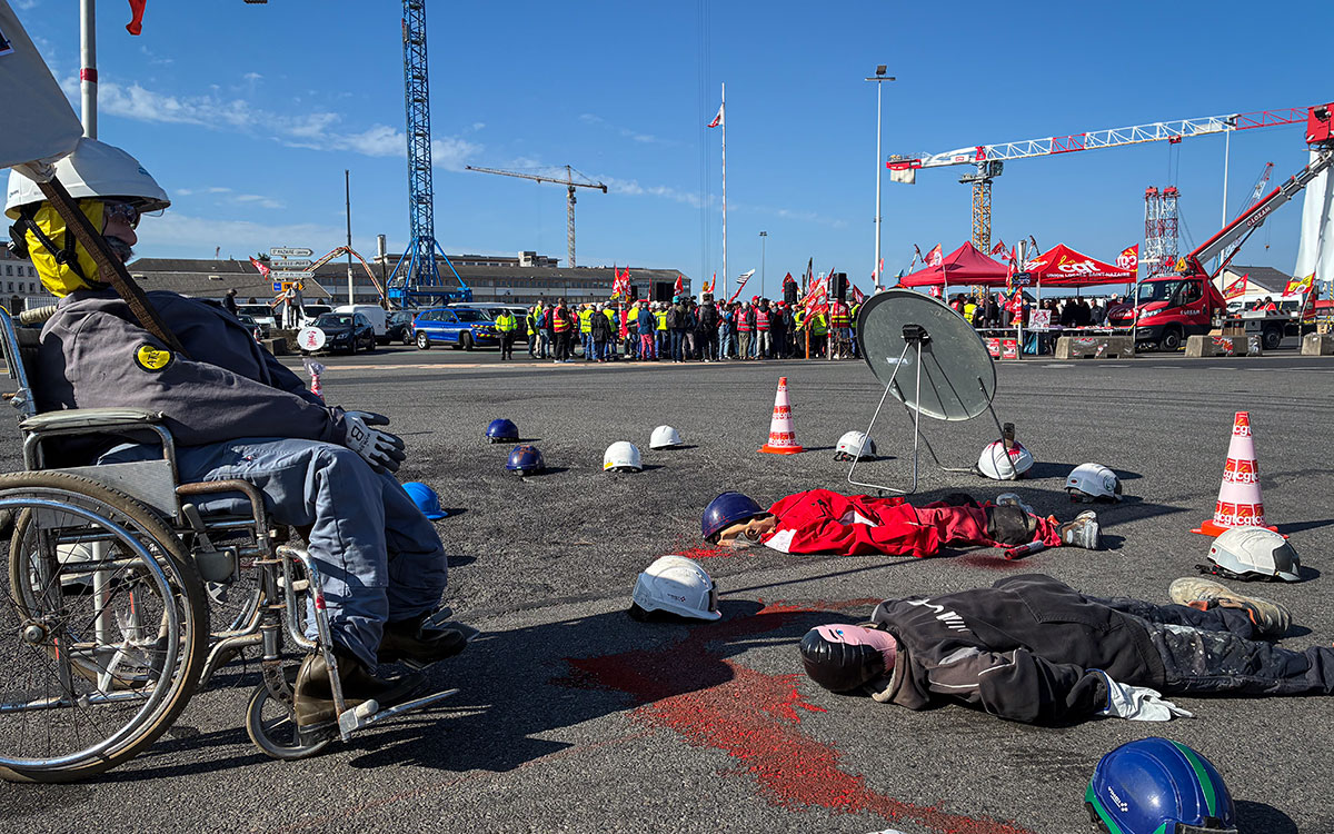 Devant les Chantiers de l’Atlantique, la CGT appelle les travailleurs à reprendre la main sur leur sécurité