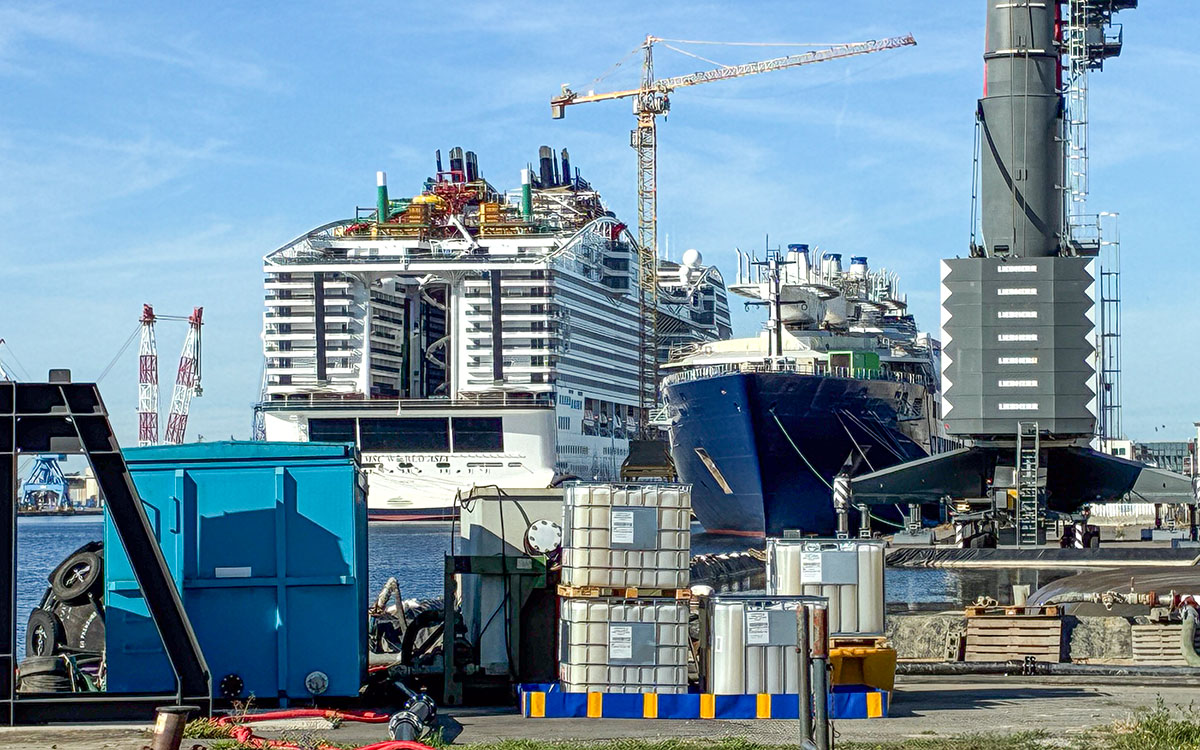 Saint-Nazaire : après « des essais en mer réussis », le MSC World Asia reçoit ses dernières finitions