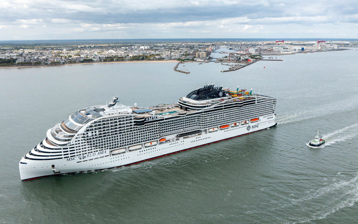 Saint-Nazaire : après « des essais en mer réussis », le MSC World Asia reçoit ses dernières finitions