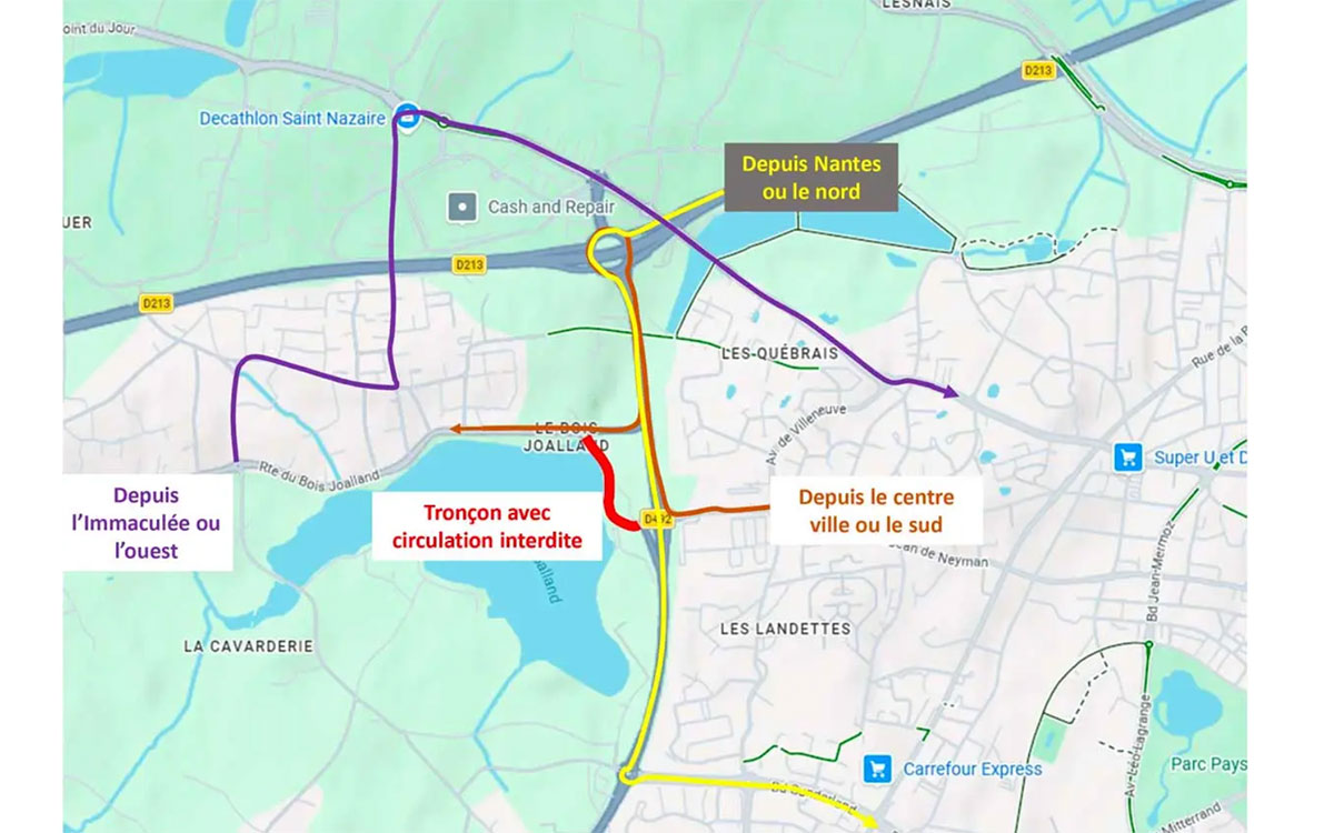 Saint-Nazaire : une fissure inquiétante entraîne la fermeture de la route sur la digue du Bois Joalland