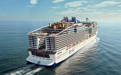 En construction à Saint-Nazaire, le MSC World Asia dévoile ses premiers secrets