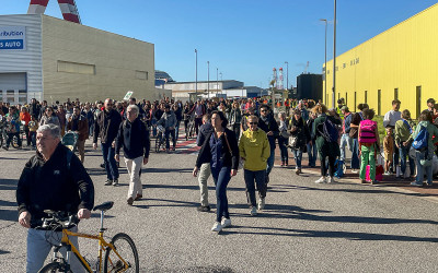 17 octobre à Saint-Nazaire : les manifestants ont pris la direction du Pont de Saint-Nazaire