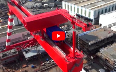 La construction du paquebot Oasis 3 filmée par un drone
