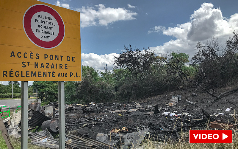Gilets Jaunes : la cabane du rond-point du Brivet détruite par le feu