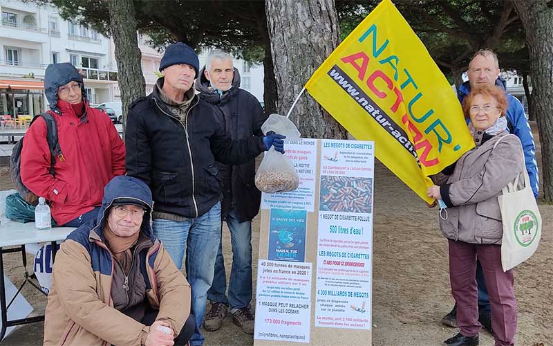 Saint-Nazaire : Natur-Action fait la chasse aux masques jetables et aux mégots